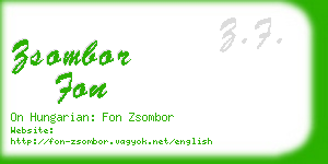 zsombor fon business card